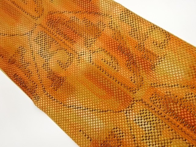 リサイクル　本場筑前博多抽象模様織出し名古屋帯